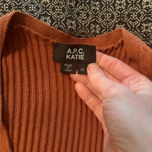 A. P. C. Women's Terracotta Crew Neck Sweater